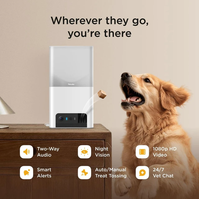 Alt view image 2 of 7 - Bites 2 Lite - WiFi Pet Camera with Treat Dispenser & App | Remote treat dispenser for cats & dogs, 1080p HD video, night vision, 2-way audio, sound & motion alerts