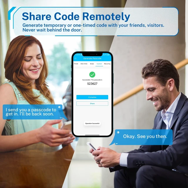 Alt view image 4 of 7 - Keypad Smart Door Lock with Handle: Keyless Entry Smart Lock for Front Door - Electronic Code for Exterior Door - Retrofit Knob Deadbolt Lock(Silver)