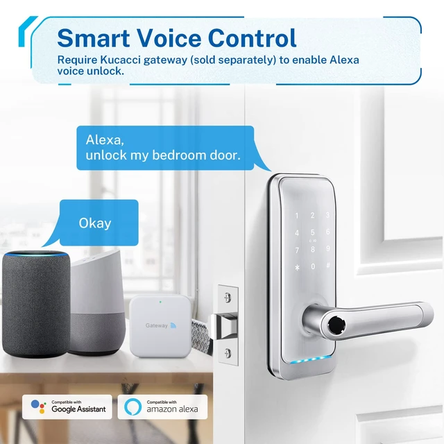 Alt view image 5 of 7 - Keypad Smart Door Lock with Handle: Keyless Entry Smart Lock for Front Door - Electronic Code for Exterior Door - Retrofit Knob Deadbolt Lock(Silver)