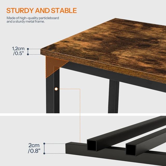 Alt view image 5 of 7 - End Table with Charging Station, Narrow Side Table with 2 Drawer & USB Ports & Power Outlets, Nightstand for Small Spaces, for Living Room, Bedroom, Rustic Brown and Black BF541BZ01