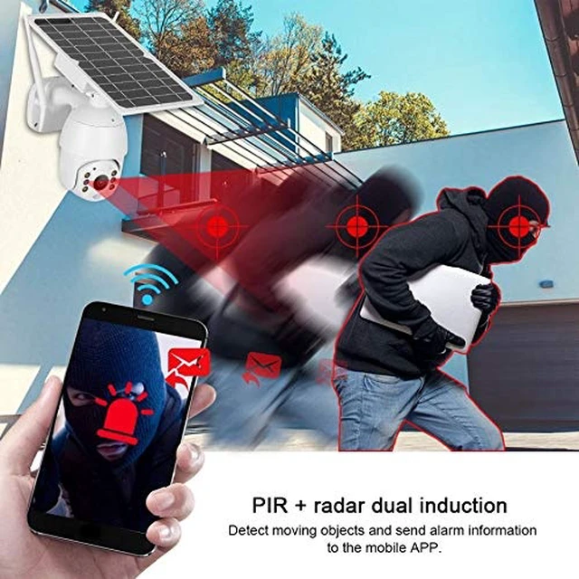 Alt view image 4 of 5 - 100% Wire-Free Wireless Rechargeable Battery Solar Powered Outdoor 1080P Pan Tilt WiFi Security Camera PIR Motion Recording Two-Way Audio IP65 Weatherproof Night Vision Built-in SD Slot