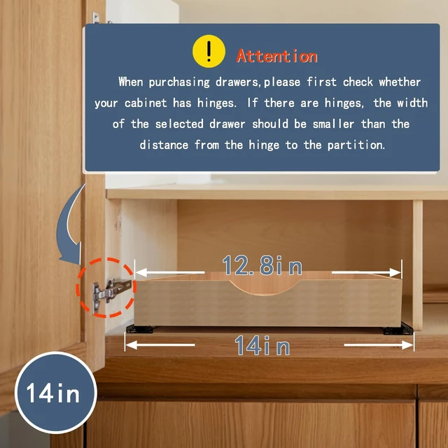 Alt view image 5 of 7 - Pull Out Cabinet Drawers - 6x2 Size Options (12-23'W,18-21'D), Pre-Assembled with Soft Close Slides, Solid Beechwood, Easy Installation(14'W x 18'D)