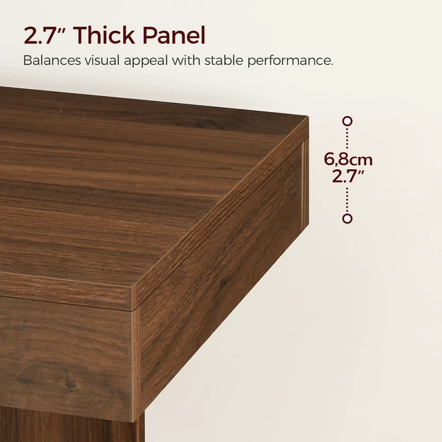 Alt view image 5 of 7 - Modern Console Table, 39.4" Rectangular Entryway Table, Walnut | Narrow Console Table with Storage Shelves, Mid-Century Side Table, for Hallway, Foyer, Corridor, Living Room, Easy Assembly