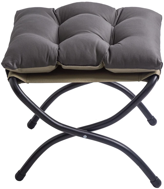 Main image of 15" Upholstered Folding Foot Rest Stool with Foldable Metal Frame Dark Grey | Foldable Indoor/Outdoor Footrest Washable Ottoman Footstool Compact Size 18.5"×14.8"×15" for Living Room, Bedroom, Patio