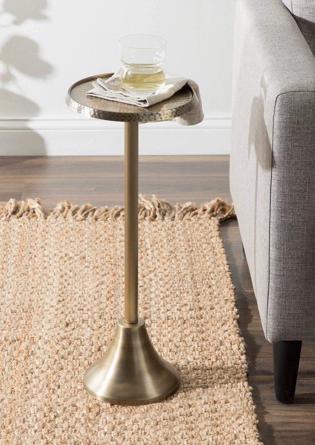 Alt view image 2 of 7 - Sanzo Bohemian Side Table, 9 x 9 x 23, Gold, Decorative Pedestal End Table for Display and Storage