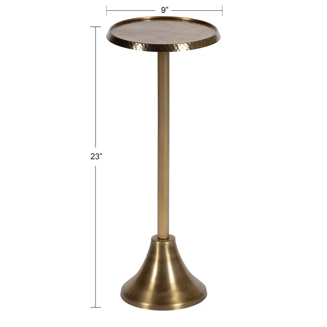 Alt view image 5 of 7 - Sanzo Bohemian Side Table, 9 x 9 x 23, Gold, Decorative Pedestal End Table for Display and Storage