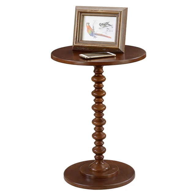 Alt view image 2 of 6 - Palm Beach Spindle Table 17.75" - Traditional Round End Table for Living Room, Turned Solid Wood Side Table, Classic Display Pedestal Table, Espresso