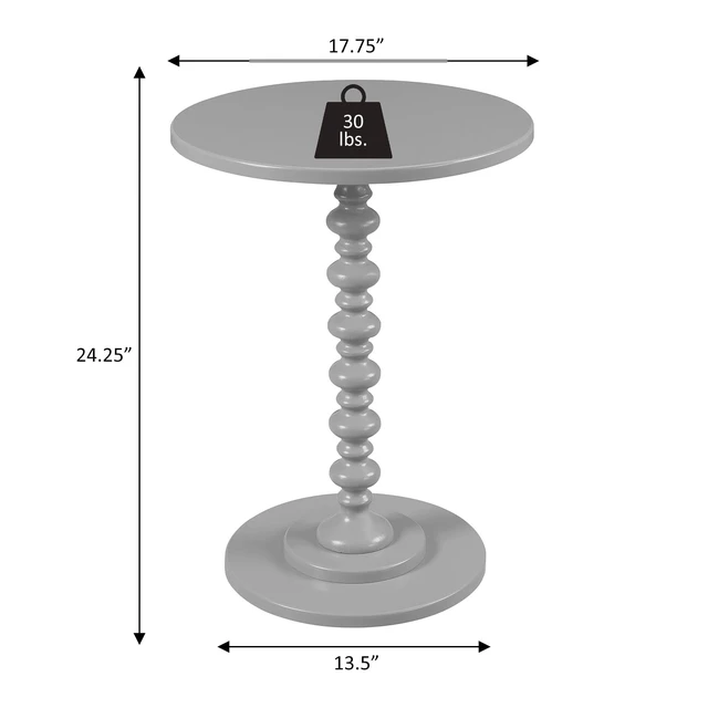 Alt view image 6 of 6 - Palm Beach Spindle Table 17.75" - Traditional Round End Table for Living Room, Turned Solid Wood Side Table, Classic Display Pedestal Table, Espresso