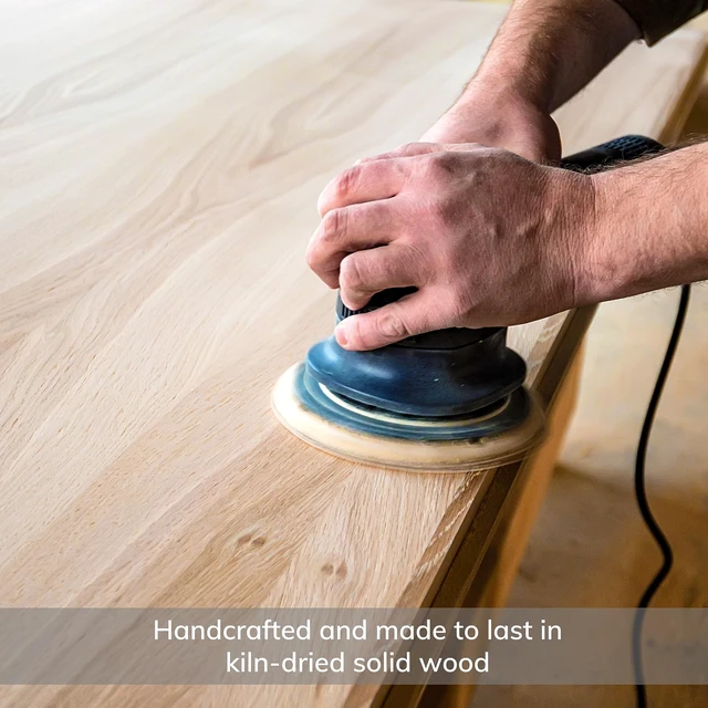 Alt view image 5 of 7 - Side Table - Wandsworth wooden End Table. Exclusively Designed Hand-Crafted Small Nightstand. Solid Wood Round End Table. Contemporary Bedside Table for Bedrooms, Living Room and Home Office