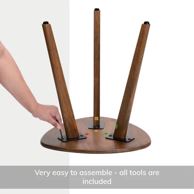 Alt view image 7 of 7 - Side Table - Wandsworth wooden End Table. Exclusively Designed Hand-Crafted Small Nightstand. Solid Wood Round End Table. Contemporary Bedside Table for Bedrooms, Living Room and Home Office