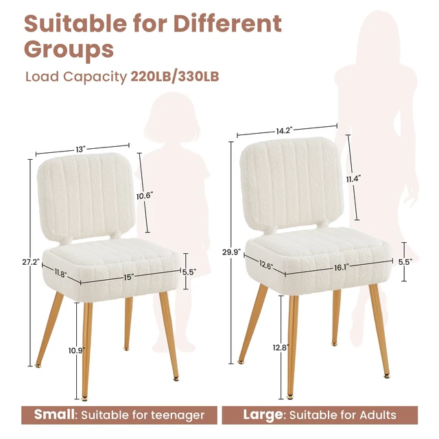 Alt view image 2 of 7 - Vanity Chair with Storage Stool with Folding Back Makeup Chair | Ottoman Seat Teddy Velvet for Dressing Room Living Room Bedroom, 16" x 12.5" ,White