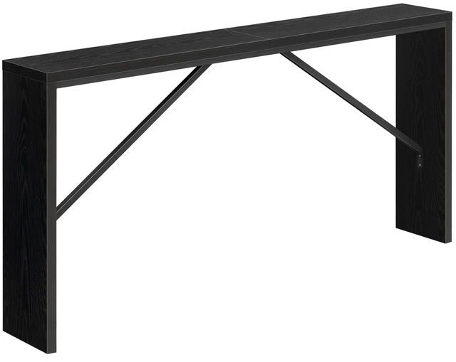 Main image of Console Table, 62.2"Long Sofa Table Behind Couch, Black CTHB15801 | Black Entryway Table, Modern Design, Angled Metal Frame, Long Wall Sofa Table, Industrial, for Hallway, Foyer, Living Room