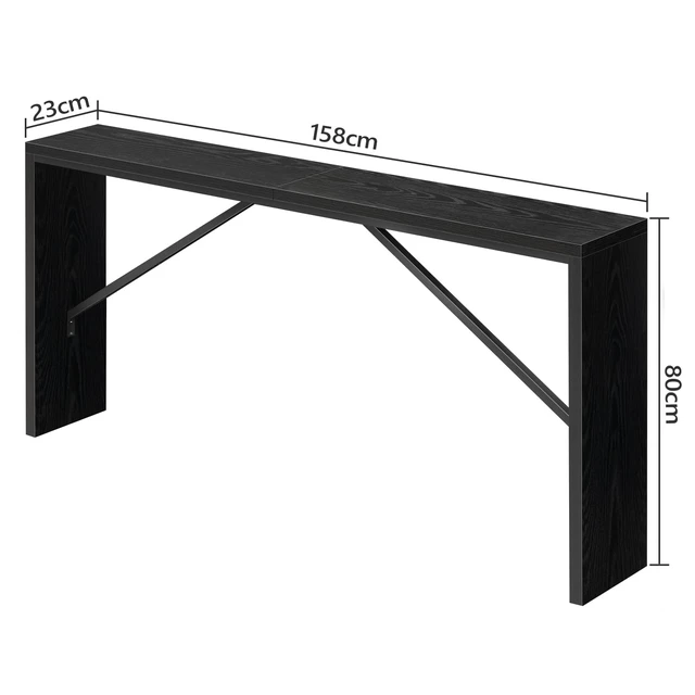 Alt view image 5 of 7 - Console Table, 62.2"Long Sofa Table Behind Couch, Black CTHB15801 | Black Entryway Table, Modern Design, Angled Metal Frame, Long Wall Sofa Table, Industrial, for Hallway, Foyer, Living Room
