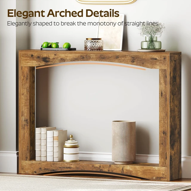 Alt view image 5 of 7 - Narrow Console Table, 5.9'' Thin Entryway Table, Behind Couch Table for Small Spaces, Small Farmhouse Hallway Table, for Living Room, Hallway, Foyer, Rustic Brown CT19RR
