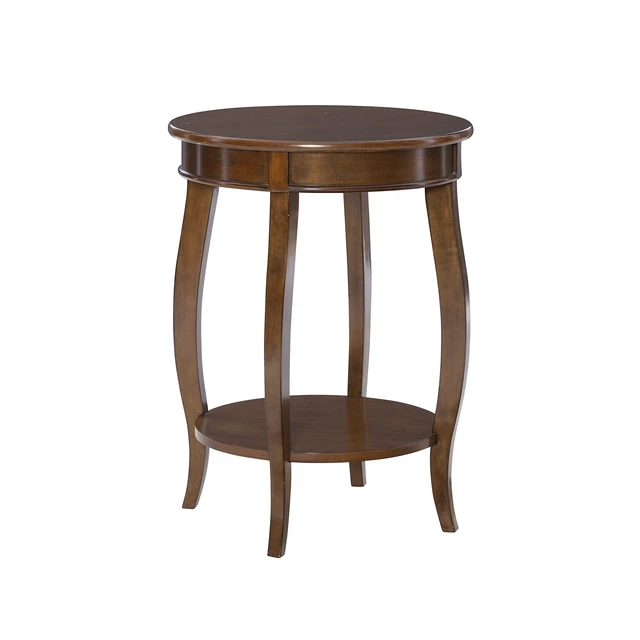 Main image of Furniture Hazelnut Round Shelf Table,, 18"L x 18"W x 24"H