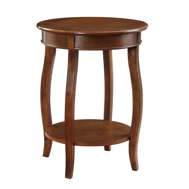 Alt view image 6 of 7 - Furniture Hazelnut Round Shelf Table,, 18"L x 18"W x 24"H