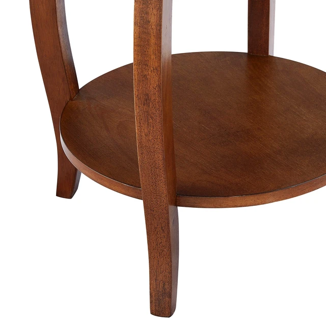 Alt view image 5 of 7 - Furniture Hazelnut Round Shelf Table,, 18"L x 18"W x 24"H