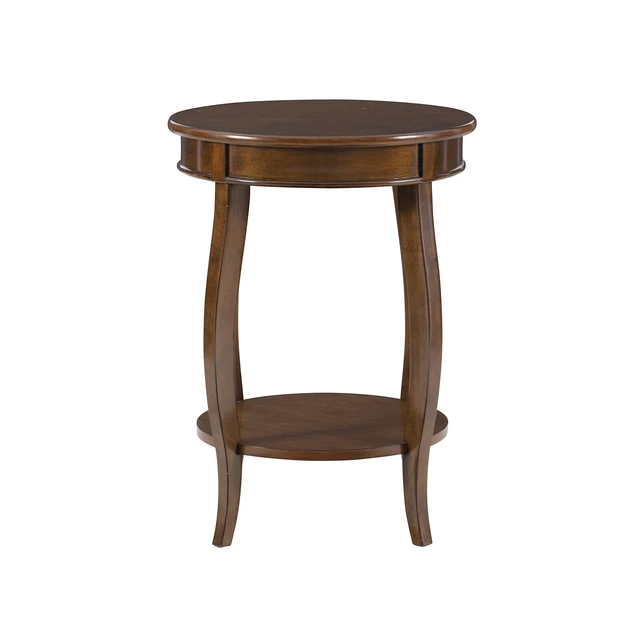 Alt view image 7 of 7 - Furniture Hazelnut Round Shelf Table,, 18"L x 18"W x 24"H