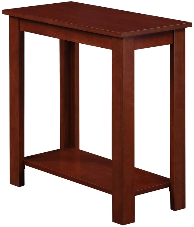Main image of Designs2Go Baja Chairside End Table 23.75"- Modern Living Room Table with Storage Shelf, Transitional Bedside Table, Mahogany