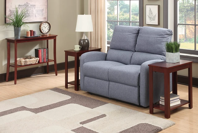 Alt view image 5 of 7 - Designs2Go Baja Chairside End Table 23.75"- Modern Living Room Table with Storage Shelf, Transitional Bedside Table, Mahogany
