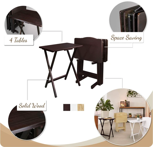 Alt view image 3 of 6 - 5pcs Tray Table Set - White (660-41)