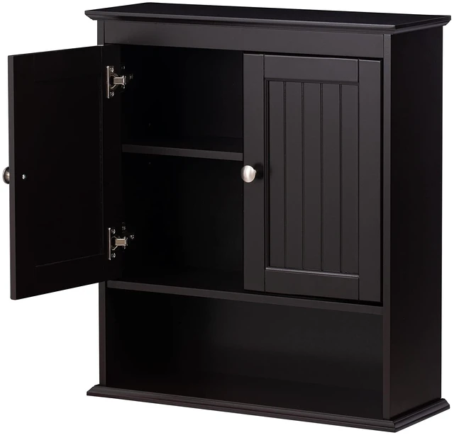Alt view image 3 of 7 - Bathroom Wall Cabinet Over Toilet, Small Medicine Cabinet Espresso | FSC-Certified MDF, Adjustable Shelf, Easy Assembly, Space-Saving Open & Concealed Storage for Toiletries, Towels, And Decor