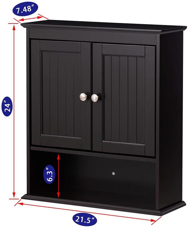 Alt view image 4 of 7 - Bathroom Wall Cabinet Over Toilet, Small Medicine Cabinet Espresso | FSC-Certified MDF, Adjustable Shelf, Easy Assembly, Space-Saving Open & Concealed Storage for Toiletries, Towels, And Decor