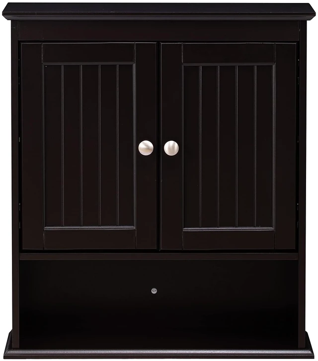 Alt view image 6 of 7 - Bathroom Wall Cabinet Over Toilet, Small Medicine Cabinet Espresso | FSC-Certified MDF, Adjustable Shelf, Easy Assembly, Space-Saving Open & Concealed Storage for Toiletries, Towels, And Decor