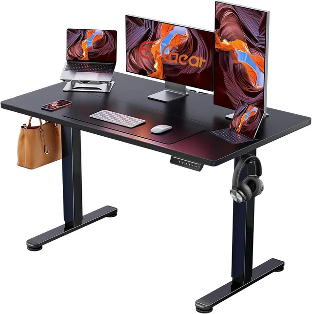 Main image of 48 X 24 Inch Height Adjustable Electric Standing Desk, Black | Stand Up office Desk, Home Office Computer Desk with 4 Memory Presets, Stable Steel Frame, 176 lbs Capacity, Easy Assembly