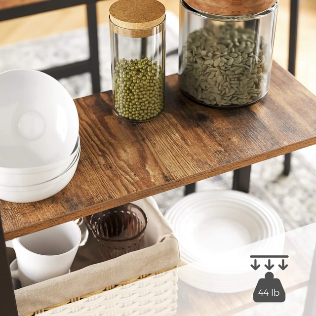 Alt view image 5 of 7 - Bar Table with Sturdy Metal Frame, Easy Assembly, Industrial Design, 23.6 x 42.9 x 39.4 inches, Rustic Brown