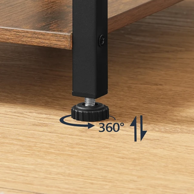 Alt view image 7 of 7 - End Table with Charging Station, Narrow Side Table, Small Nightstand, Bedside Tables with Drawer and Storage Shelves, for Small Spaces, Living Room, Bedroom, Rustic Brown and Black BF041BZ01G1