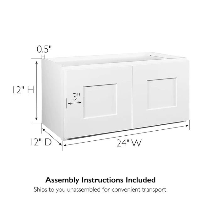 Alt view image 2 of 7 - Brookings Kitchen Bridge Wall Cabinet, 24", White | Wall Mount, Contemporary/Modern, Wood, Kitchen, 543264