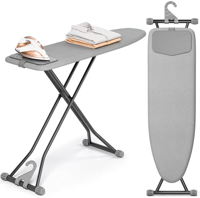 Main image of Foldable Compact Heigh Adjustable Ironing Board with Silicone | 13 x 43 inches Stander Size, 7-height adjustable with Heat Resistant Cover and safety lock, Foldable compact for space saving