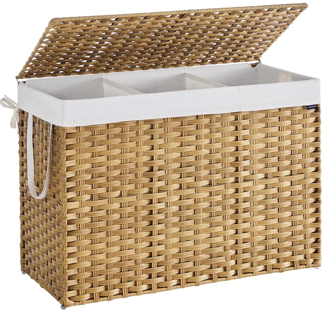 Main image of Laundry Hamper with Lid, 52.8 Gal (200 L) Synthetic Rattan,Foldable