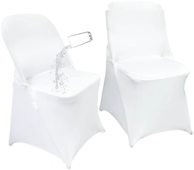 Main image of 40PCS Spandex Folding Waterproof Chair Covers for Party,White New | Wedding Universal Fitted Chair Cover Protector,Stretch Folding Chair Covers,For Event Banquet Holidays Celebration Decoration