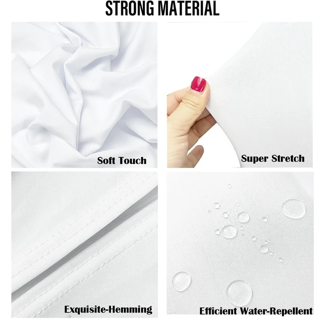 Alt view image 5 of 7 - 40PCS Spandex Folding Waterproof Chair Covers for Party,White New | Wedding Universal Fitted Chair Cover Protector,Stretch Folding Chair Covers,For Event Banquet Holidays Celebration Decoration