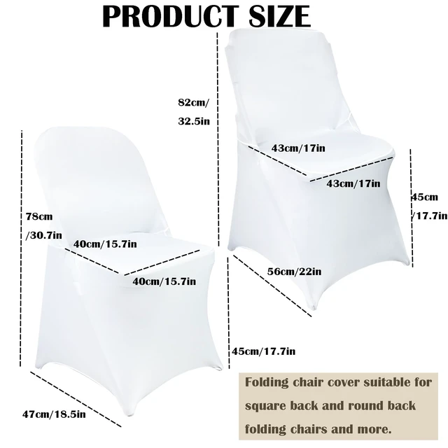 Alt view image 4 of 7 - 40PCS Spandex Folding Waterproof Chair Covers for Party,White New | Wedding Universal Fitted Chair Cover Protector,Stretch Folding Chair Covers,For Event Banquet Holidays Celebration Decoration