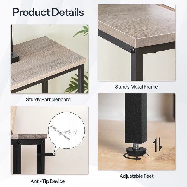Alt view image 6 of 7 - 2 Pack Narrow Console Table, 29.5" Small Entryway Table | Thin Long Sofa Side Display Table, for Hallway, Bedroom, Living Room, Foyer, Greige