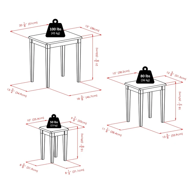 Alt view image 6 of 6 - Regalia Nesting Accent Tables, for Living Room, Walnut, Set of 3 | Small Accent Table with Storage, Practical and Elegant Entryway & Living Room Decor, Stylish Furniture for Homes, Apartments