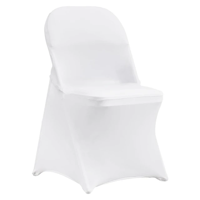 Main image of Stretch Spandex Folding Chair Covers, Universal Fitted Chair Cover, Removable Washable Protective Slipcovers, for Wedding, Holiday, Banquet, Party, Celebration, Dining (50PCS White)