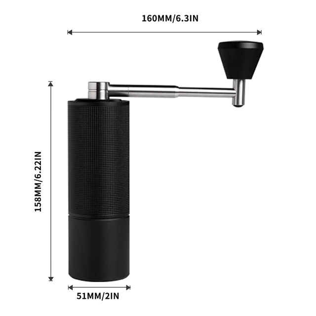 Alt view image 7 of 7 - Chestnut C3S Pro Manual Coffee Grinder, Stainless Steel S2C Conical Burr Coffee Grinder, Hand Coffee Grinder with Foldable Handle, Adjustable Grind Setting for Travel/Camping/Home, Black