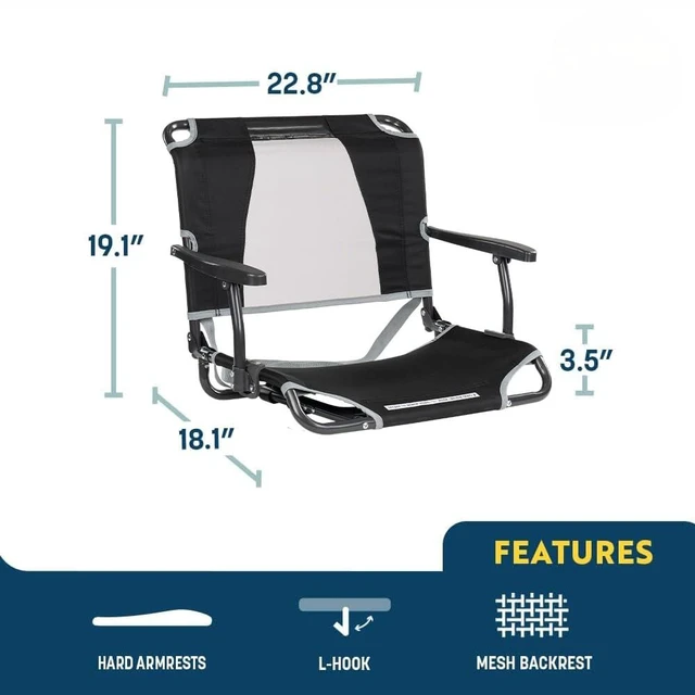 Alt view image 3 of 7 - Outdoor Big Comfort Stadium Chair with Armrests