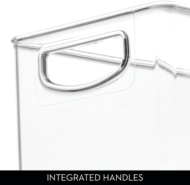 Alt view image 4 of 7 - Plastic Stackable Pantry Bin with Handles, Set of 4, Clear | For Kitchen Cabinets or Fridge, Made in USA