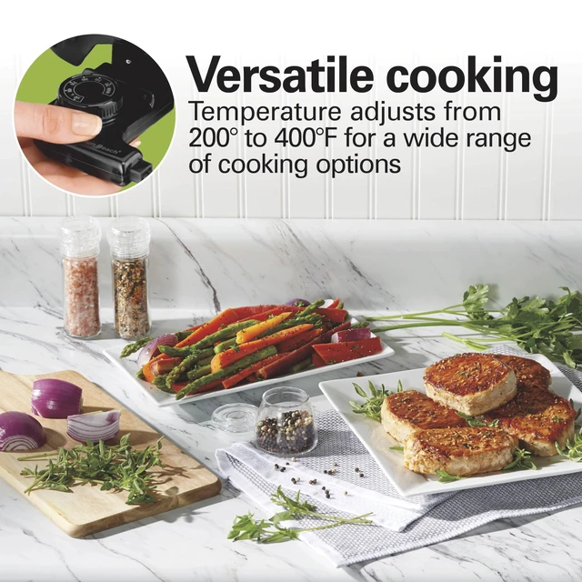 Alt view image 4 of 7 - Durathon Ceramic Electric Skillet with Removable 12x15 Pan, Adjustable Temperature, Reversible Design, Tempered Glass Lid (38531)