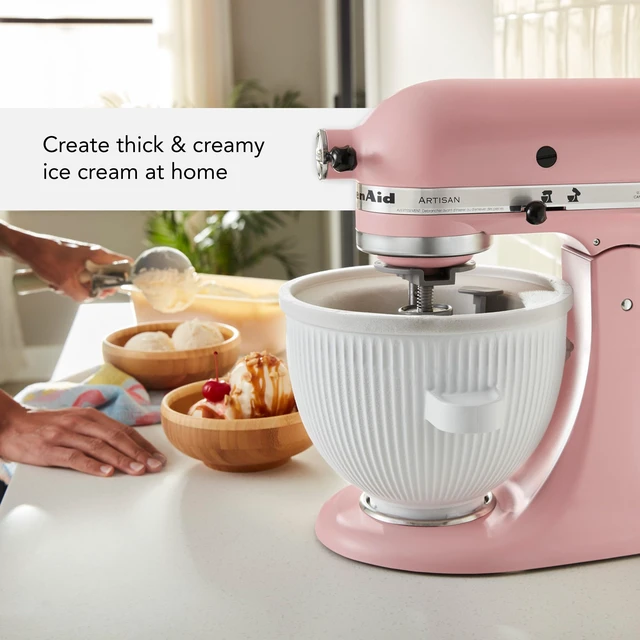 Alt view image 4 of 7 - KSMICM Ice Cream Maker for select Stand Mixers | Makes Ice Cream, Fits TIlt-Head Stand MIxers 4.5-Qt and above, Fits Bowl-Lift Mixers 6-Qt and above
