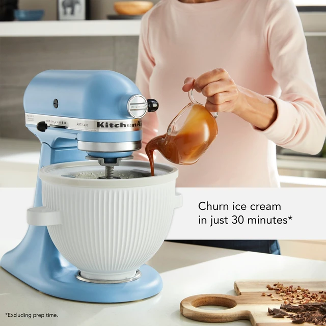 Alt view image 7 of 7 - KSMICM Ice Cream Maker for select Stand Mixers | Makes Ice Cream, Fits TIlt-Head Stand MIxers 4.5-Qt and above, Fits Bowl-Lift Mixers 6-Qt and above