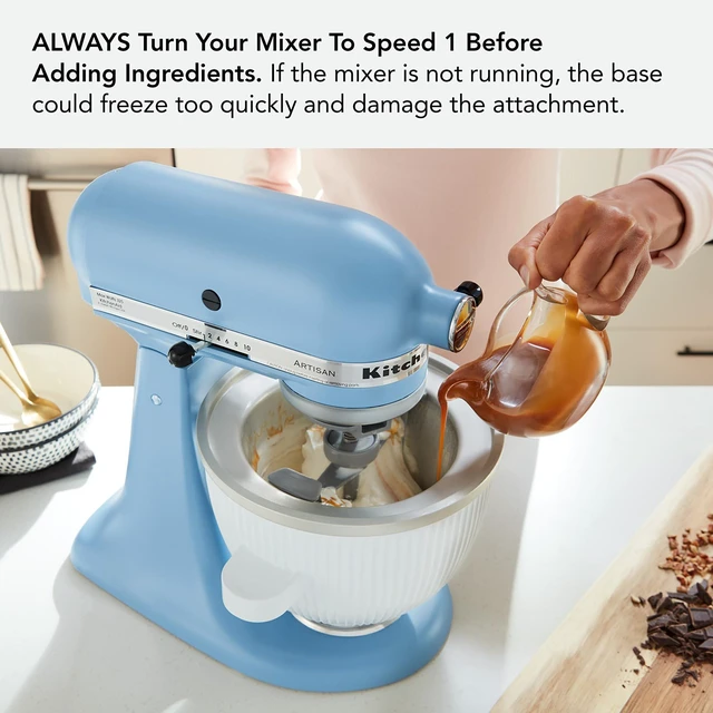 Alt view image 6 of 7 - KSMICM Ice Cream Maker for select Stand Mixers | Makes Ice Cream, Fits TIlt-Head Stand MIxers 4.5-Qt and above, Fits Bowl-Lift Mixers 6-Qt and above