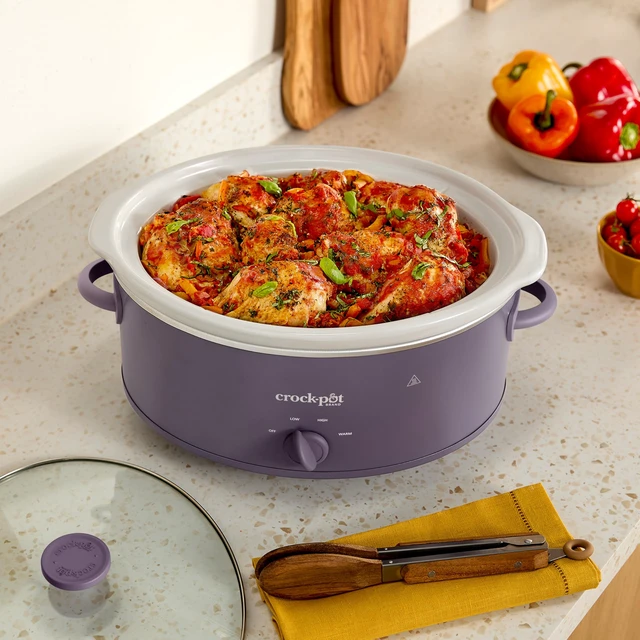 Alt view image 5 of 7 - Design Series 7-Quart Manual Slow Cooker, Purple Potato