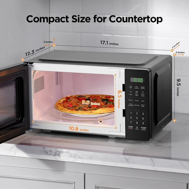 Alt view image 6 of 7 - Countertop Microwave Oven 0.7 Cu.Ft,700W,Child Safety, Black | 6 One-Touch Presets, Express Cooking, 10 Power Levels, Child Safety Lock, Easy Clean Interior