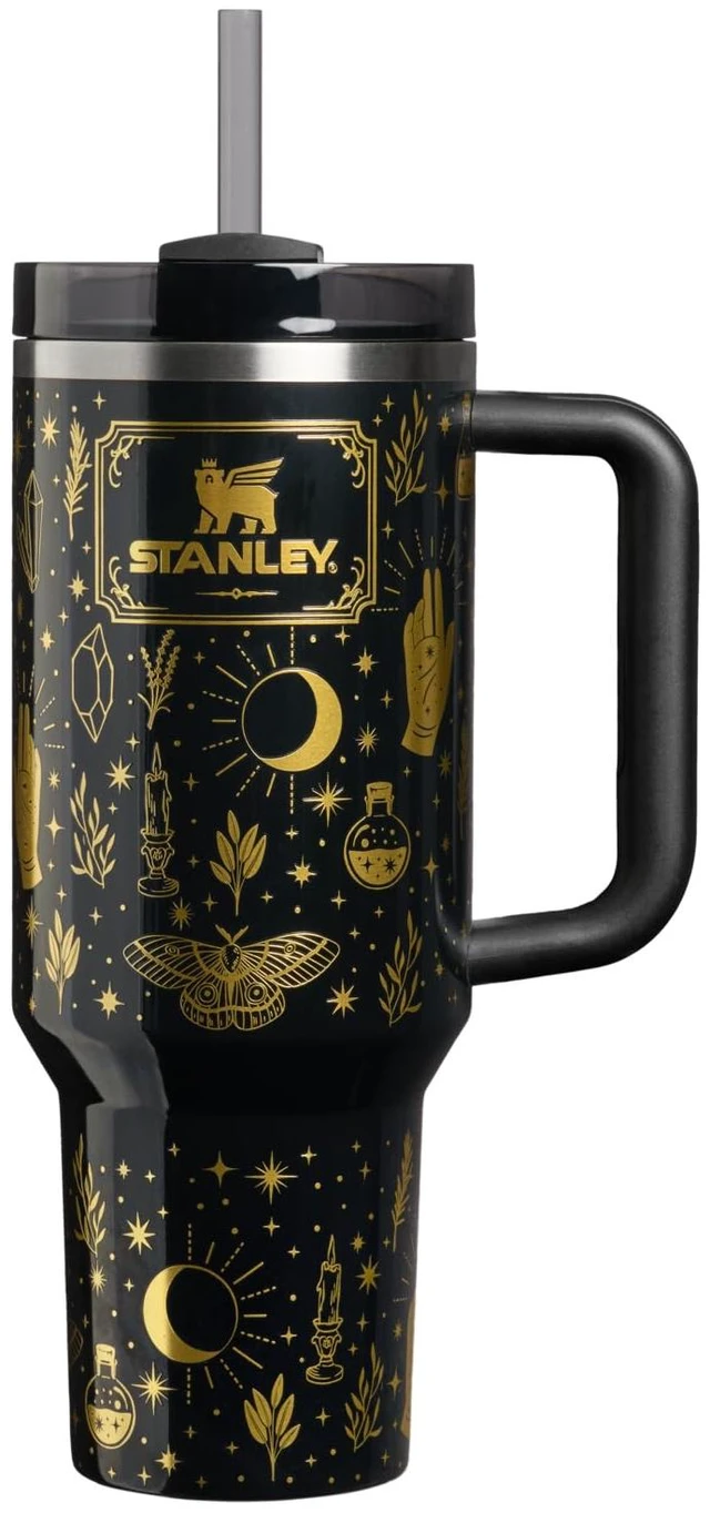 Main image of Halloween Quencher H2.0 Flow State Tumbler, 40 oz, Black Magic | Handle and Straw | 3-Position Lid | Cup Holder Compatible for Travel | Insulated Stainless Steel Cup | BPA-Free